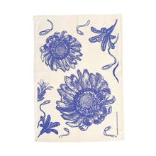 Load image into Gallery viewer, Tea Towel Cotton African Flowers in Navy 16 in x 22 in