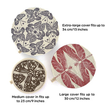 Load image into Gallery viewer, Halo Dish and Bowl Cover Large Set of 3 Butterflies & Dragonflies | Nicole Peach