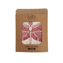 Load image into Gallery viewer, Halo Dish and Bowl Cover Large Butterflies & Dragonflies | Nicole Peach