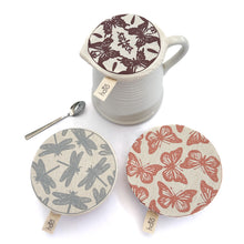Load image into Gallery viewer, Halo Dish and Bowl Cover Small Set of 3 Butterflies & Dragonflies | Nicole Peach