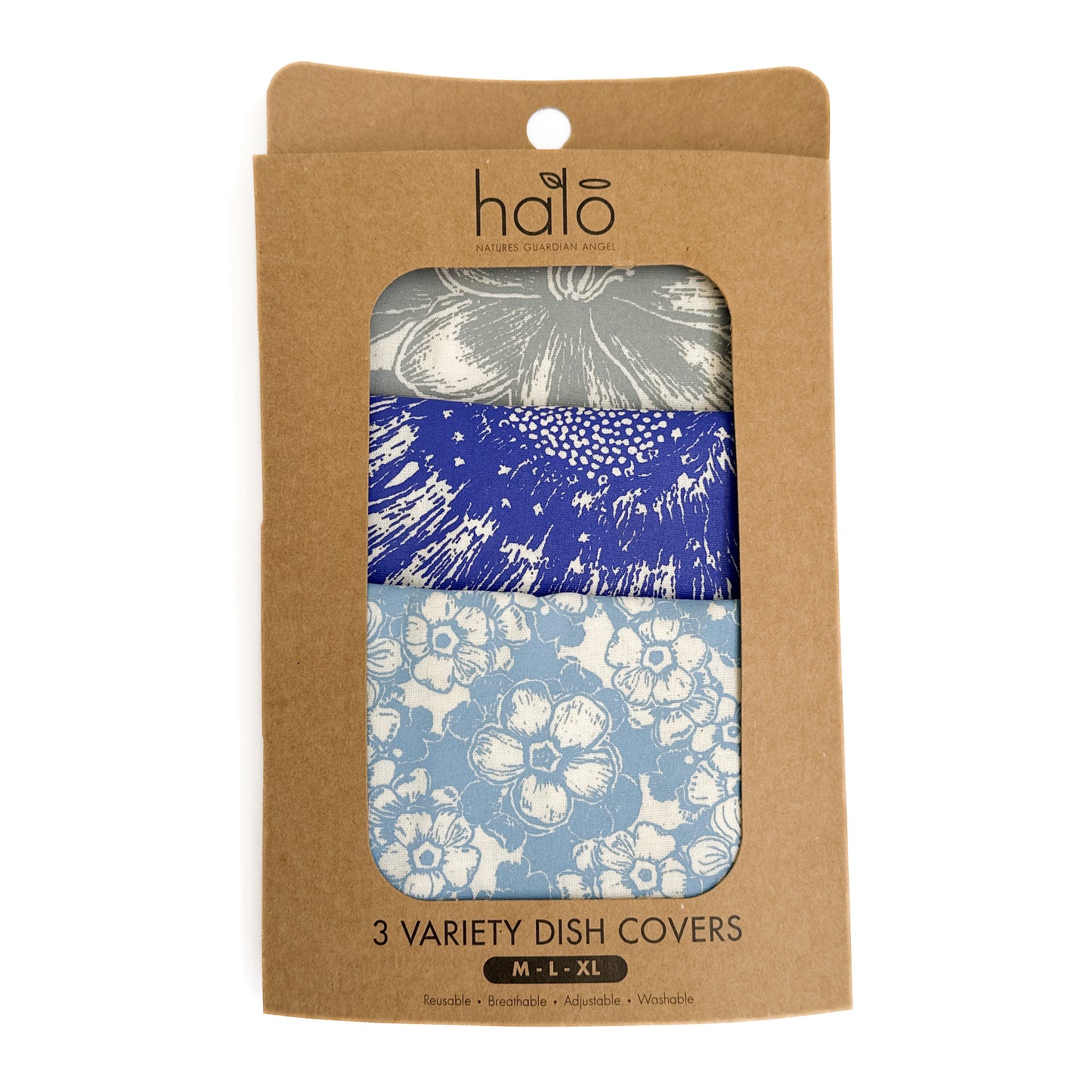 Reusable Dish Cover Set of 3 | African Flowers Blues