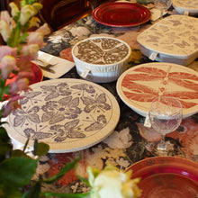 Load image into Gallery viewer, Halo Dish and Bowl Cover Large Set of 3 Butterflies & Dragonflies | Nicole Peach