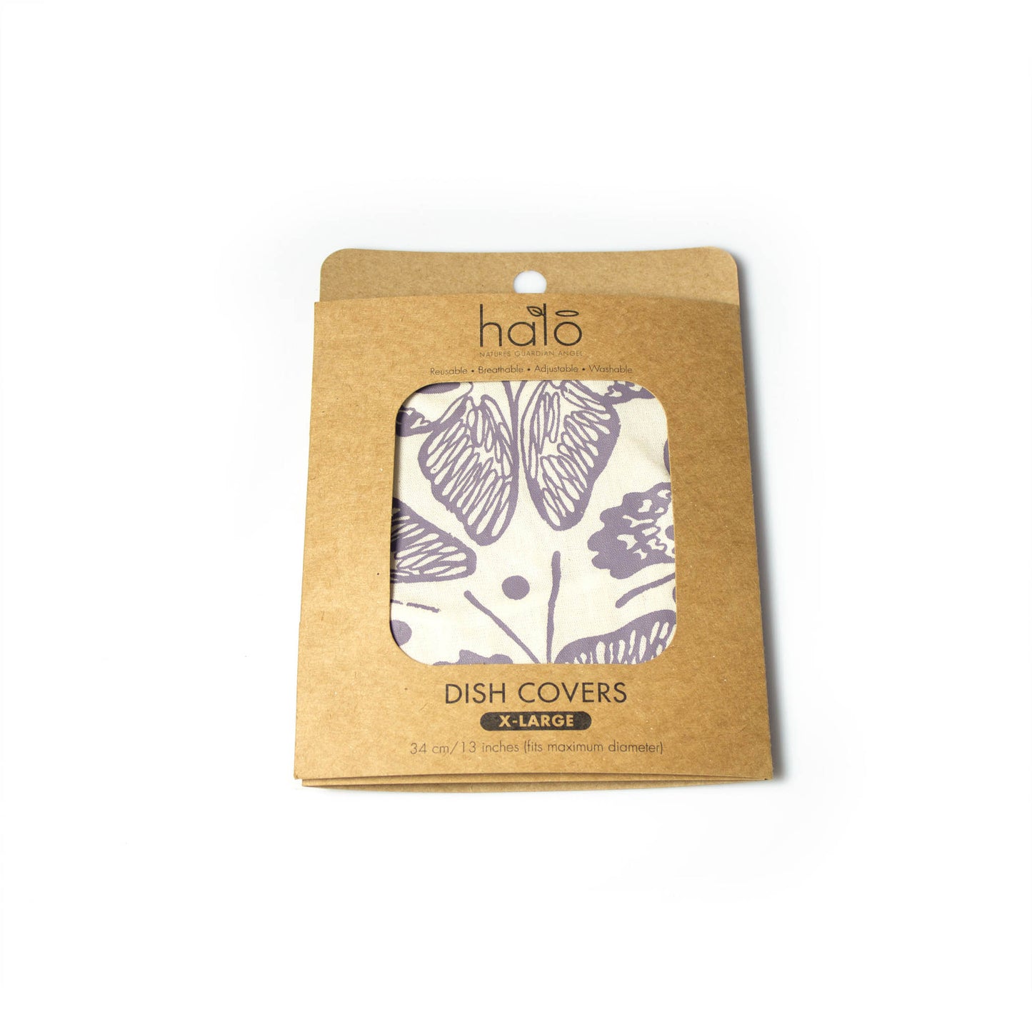 Extra Large Reusable Dish Cover | Butterflies & Dragonflies | Dark Eggplant