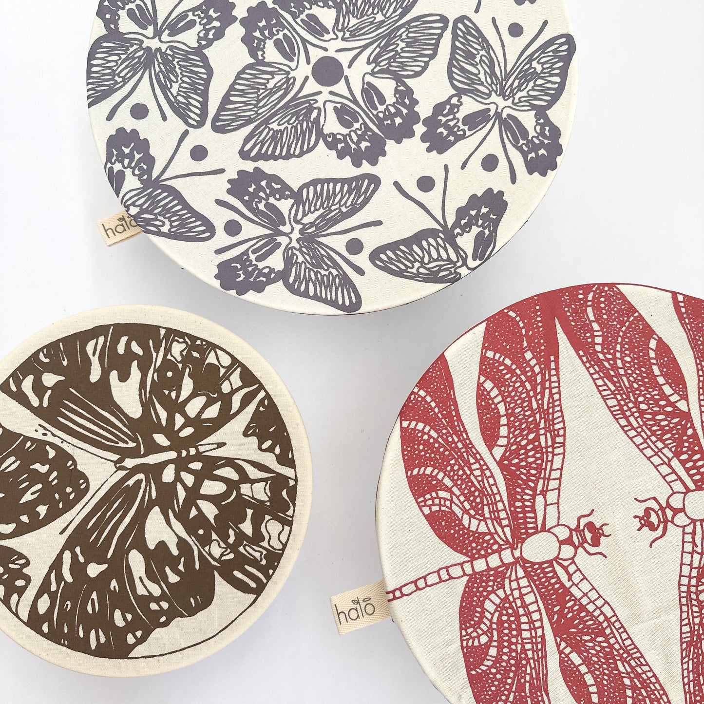 Reusable Dish Cover Set of 3 | Butterflies & Dragonflies