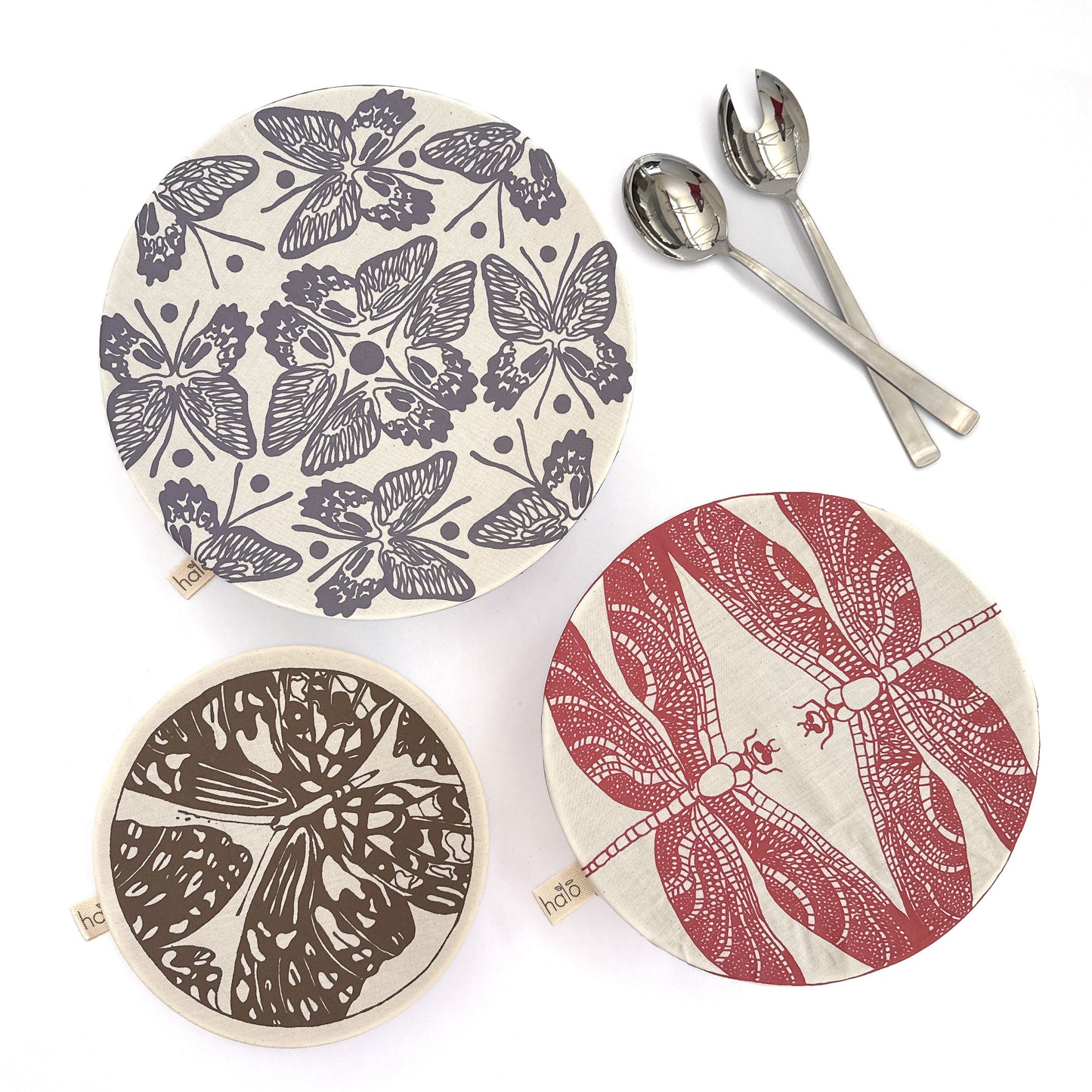 Reusable Dish Cover Set of 3 | Butterflies & Dragonflies