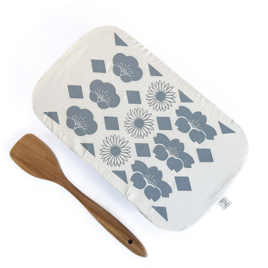 Rectangle Reusable Dish Cover | Edible Flowers | Charcoal Grey