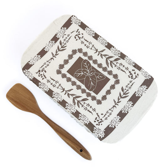 Rectangle Reusable Dish Cover | Herbs | Black Coffee
