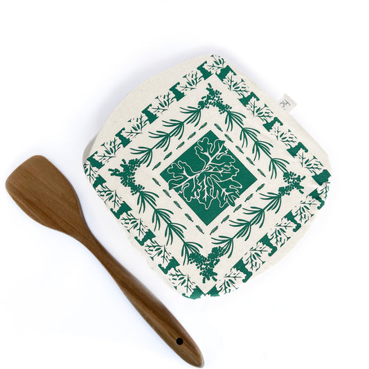 Square Reusable Dish Cover | Herbs | Pine