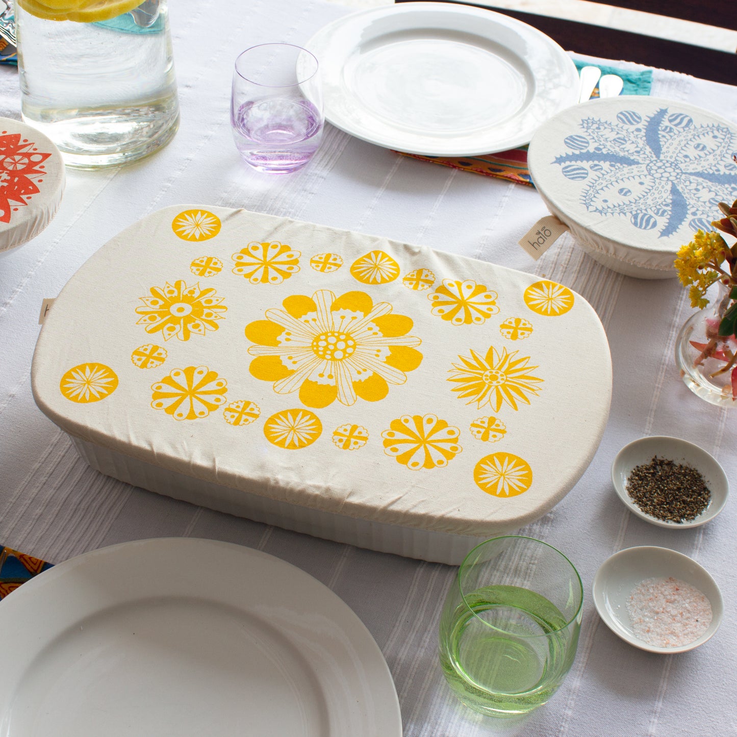 Rectangle Reusable Dish Cover | Aloe | Turmeric Yellow