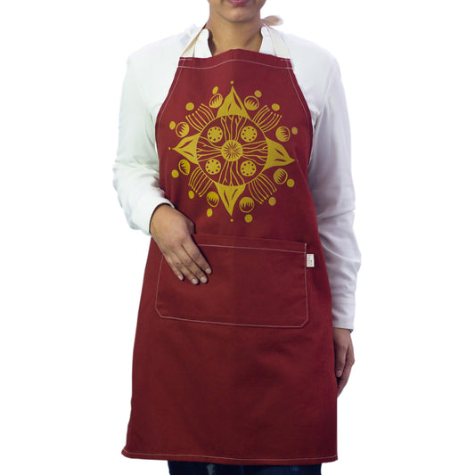 Halo Apron | Aloe | Pearl Gold & Rust