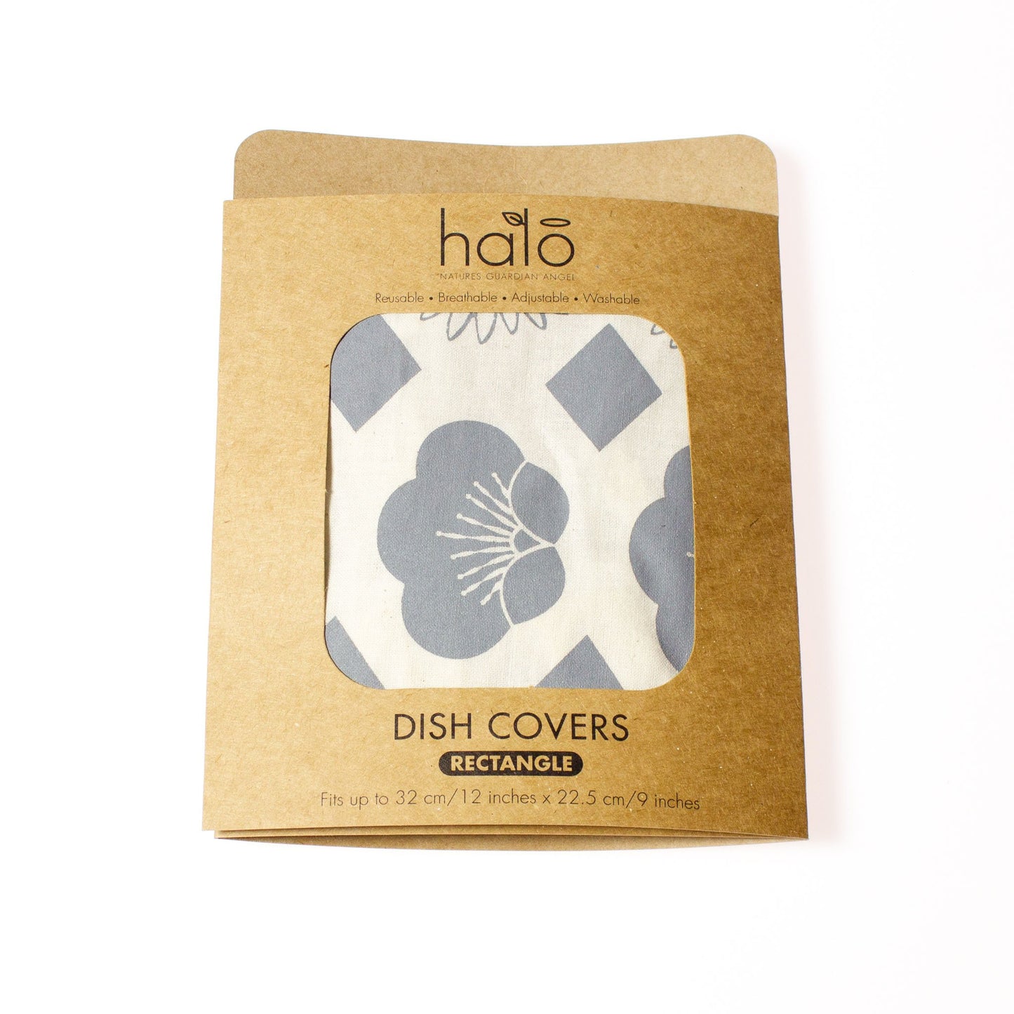 Rectangle Reusable Dish Cover | Edible Flowers | Charcoal Grey