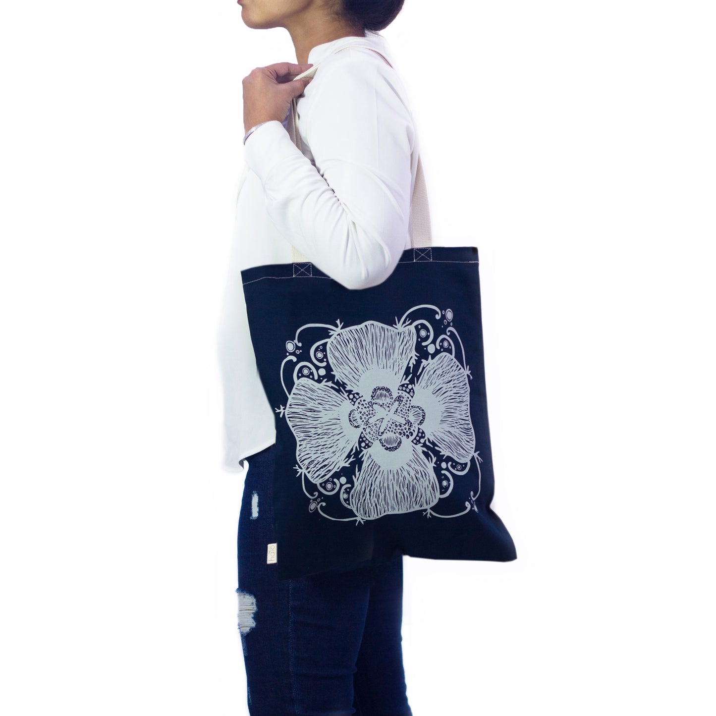 Halo Shopper | Starfish | White & Blue