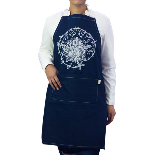 Halo Apron | Starfish | White & Blue